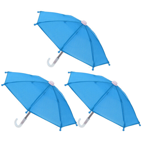 Conjunto de 3 pequenos guarda-chuvas decorativos para bonecas de 45 cm (18 polegadas).