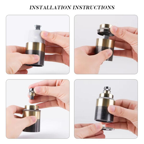 Vintage Copper E27 Screw Bulb Socket Retro Pendant Light Fitting Adapter Lighting Bulb Holder for Home Lighting D 2