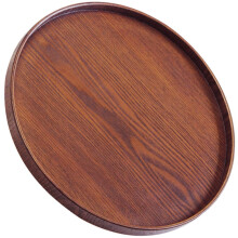 Bandeja redonda de madera para servir, plato de madera, bandeja para servir la cena, bandeja para aperitivos