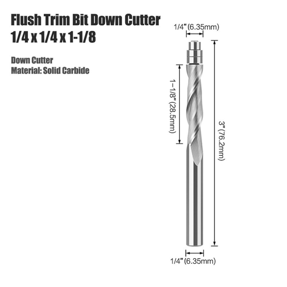 Spiral Router Bits Solid Carbide Bearing Guided Flush Trim Woodworking End Mill 9405492366473