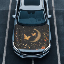 Golden Butterfly Moon Hood Cover – Tear-Resistant, Portable, Removable Car Hood Protector for Cars, SUVs, Trucks & Vans