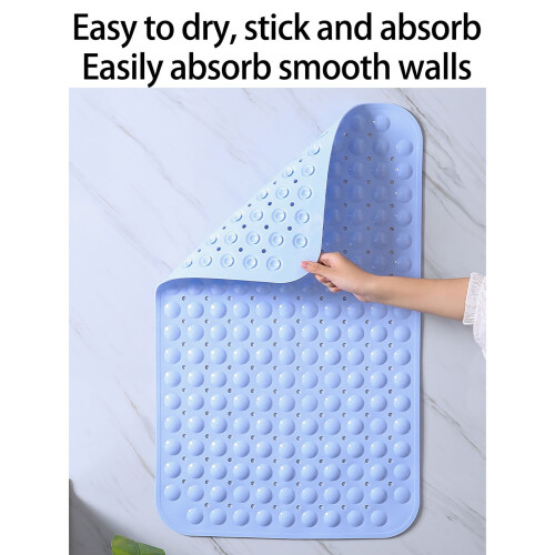 Tapis de baignoire antidérapant avec ventouses et trous d'évacuation