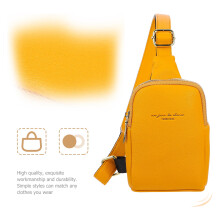Geantă de umăr pentru femei din PU, curea tip crossbody, galbenă
