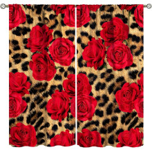 Leopard Print Curtains 52x84 Inch, Brown Animal Texture Drapes with Rod Pocket – 2 Panels Set, Compatible with Standard Rods