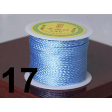 25Meter Nylon String Chinese Satin Silk Braided Cord 3mm Love Binding Rope Spool-17# Light Blue