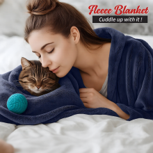 (Navy Blue, Super King: 230 cm x 270 cm) Solid 310 GSM Fleece Blanket Warm Thick Soft Fluffy Bed Mink Sofa Throw