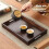 Bamboo Wooden Tea Tray - Rectangular Solid Wood Serving Tray for Hotel, Home Dinner Plate, Tea Stand, Tableware Storage 4