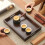 Bamboo Wooden Tea Tray - Rectangular Solid Wood Serving Tray for Hotel, Home Dinner Plate, Tea Stand, Tableware Storage 7