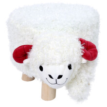 Wooden Legs Furniture, Animal-Shaped Ottoman With Eco-Friendly Plush For Living Room Decor