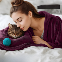 (Purple, Super King: 230 cm x 270 cm) Solid 310 GSM Fleece Blanket Warm Thick Soft Fluffy Bed Mink Sofa Throw