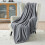 (Grey, Double: 150 cm x 200 cm.) Solid 310 GSM Fleece Blanket Warm Thick Soft Fluffy Bed Mink Sofa Throw 1