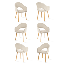 (Beige, Set of 6) Goeurvant Dining Chairs