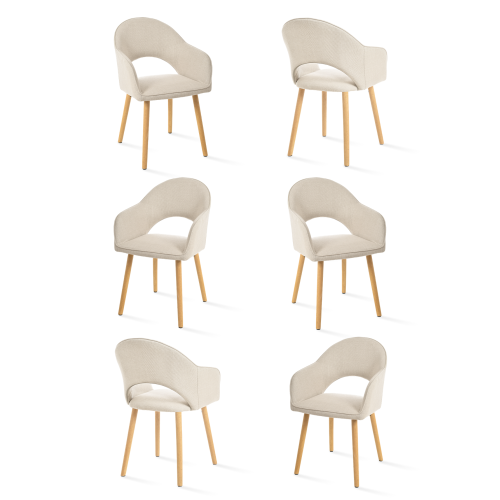 (Beige, Set of 6) Goeurvant Dining Chairs