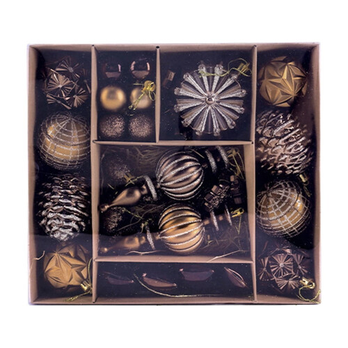 Artificial Pinecone Christmas Ornaments Brown 53PCS 1