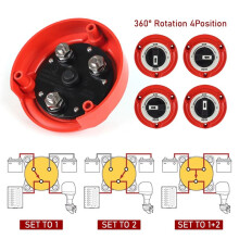 Auto Dubbele Accu-Keuzeschakelaar 400A 6-32V 4-Positie Stroomonderbreker Accu-Isolator voor Marine Boot Grote Vrachtwagen