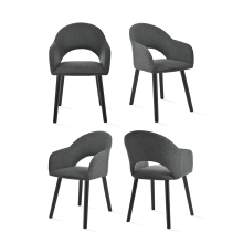 (Charcoal Grey, Set of 4) GOEURVANT Dining Chairs