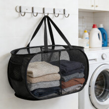 Opvouwbare wasmand van gaas met handvatten (1 stuk)