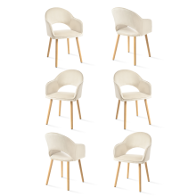 (Ivory, Set of 6) Goeurvant Dining Chairs