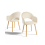 (Ivory, Set of 2) Velvet Dining Chairs with Arm Support, Armchairs with Wood Legs for Kitchen, Home 3