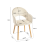 (Ivory, Set of 2) Velvet Dining Chairs with Arm Support, Armchairs with Wood Legs for Kitchen, Home 4