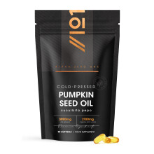 Pumpkin Seed Oil - 3000mg  50% Linoleic Acid - 90 Softgels - 100% Cold Pressed - No Additives - Resealable and Recyclable Pouch by Alpha01
