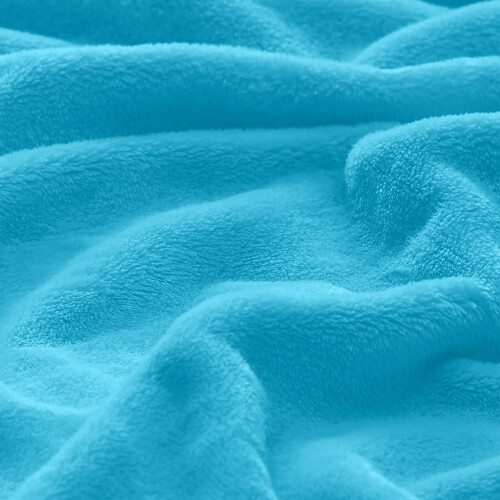 (Light Blue, Single: 130 cm x 150 cm.) Solid 310 GSM Fleece Blanket Warm Thick Soft Fluffy Bed Mink Sofa Throw 1