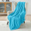 (Light Blue, Single: 130 cm x 150 cm.) Solid 310 GSM Fleece Blanket Warm Thick Soft Fluffy Bed Mink Sofa Throw 1