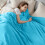 (Light Blue, Single: 130 cm x 150 cm.) Solid 310 GSM Fleece Blanket Warm Thick Soft Fluffy Bed Mink Sofa Throw 5