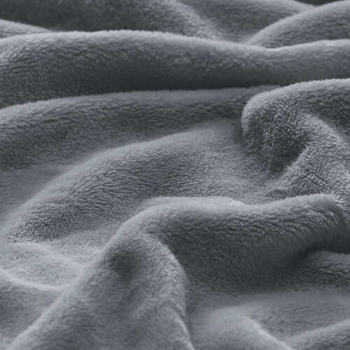 (Grey, Single: 130 cm x 150 cm.) Solid 310 GSM Fleece Blanket Warm Thick Soft Fluffy Bed Mink Sofa Throw 1