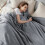 (Grey, Single: 130 cm x 150 cm.) Solid 310 GSM Fleece Blanket Warm Thick Soft Fluffy Bed Mink Sofa Throw 5