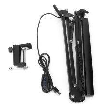 Lampă de birou LED cu clemă, lumină de birou reglabilă, braț oscilant reglabil, 3 temperaturi de culoare, 10 niveluri de luminozitate,