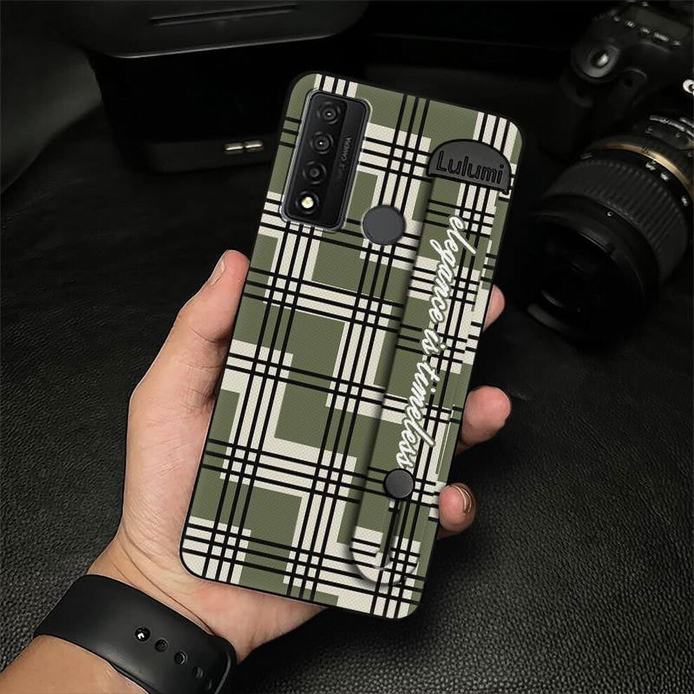 Silicone Phone Case Compatible With Tcl 20 Xe – Waterproof, Anti-Dust, Kickstand, Wristband, Masculine Geometry Design 974856409501