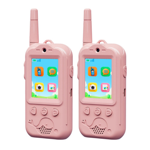 2 επαναφορτιζόμενα βιντεοwalkie talkie με κάμερα, φωνή/βίντεο HD, κάμπινγκ