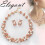 Conjunto de colar e brincos feminino Soumake2Pcs com pérolas sintéticas e strass. 1