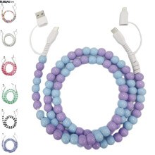 Câble de charge à perles, 1 m, câble de charge rapide 4 en 1 à perles multiples, câble de charge pour téléphone à perles mignon 2 en 1,