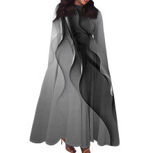 Damenkleid in Übergröße XL: Gestreiftes, lässiges Kleid mit Rundhalsausschnitt, langen Ärmeln, Taschen, Bindegürtel und schwingendem Schnitt