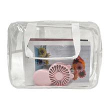 1 PCS Transparent Zipper Bag 11.8x8.3", Waterproof PVC Reusable Pouch for Cosmetics, Toiletries & Travel – Compatible with Home/Daily Use