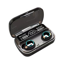 Écouteurs sans fil, Bluetooth 5.2, appairage automatique, véritable son stéréo HiFi sans fil, boîtier de charge avec affichage LED —