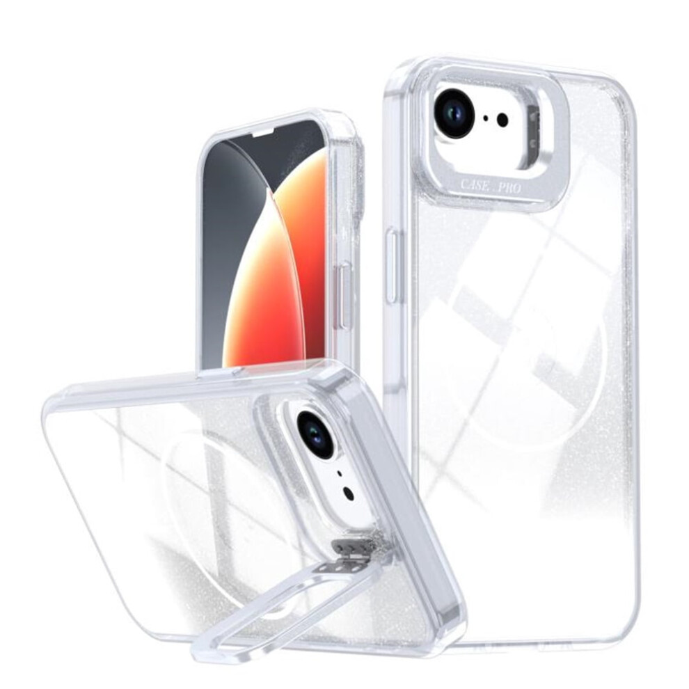 Case For Iphone 16E 6.1", Glitter Gradient, Magsafe-Compatible, Slim Magnetic, Shockproof, Hard Back + Soft Tpu Bumper Â White 974856411597