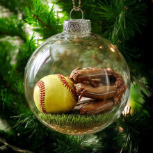 Décoration de Noël 2026Sports, boule à suspendre effet cristal 3D – Compatible avec les sapins de Noël