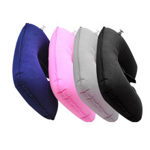 4er-Pack aufblasbare Reisekissen, bequeme Nackenstützkissen in U-Form, Plüsch-Nackenkissen (Farbe zufällig)