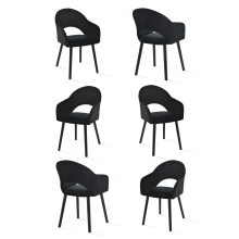(Black, Set of 6) Goeurvant Dining Chairs