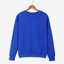 Sweat-shirt bleu à col rond pour homme, en polyester, taille L