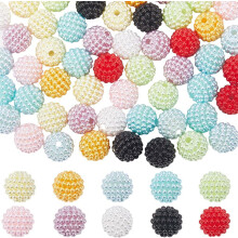 100 perles en résine épaisses de 15 mm, 10 couleurs différentes, pour la création de bijoux – Compatibles avec tous les outils de perlage