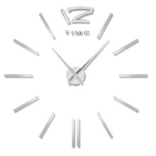 Modern Frameless 3D DIY Wall Clock Silver Acrylic Wall Clock for Home DIY Decorative Living Room
