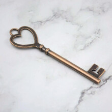 Hjerteskeletnøgle Antik kobber 84 mm