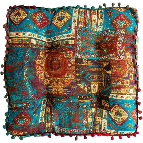 Bohemian Patchwork Square Chair Cushion Cotton Linen
