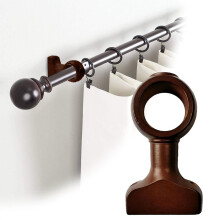 Természetes fa függönyrúd tartók 1,4"-es rudakhoz | Dekoratív bronz fa tartók – 1,4"-es (1-2/5") rudakkal kompatibilis