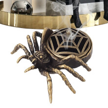 Cuenco quemador de incienso budista – Diseño de araña, soporte de aromaterapia de nubes huecas para meditación zen, yoga, spa y decoración de