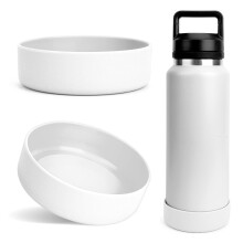 Protection de fond antidérapante en silicone compatible avec la bouteille YETI Rambler 36 oz (blanche, lot de 2)